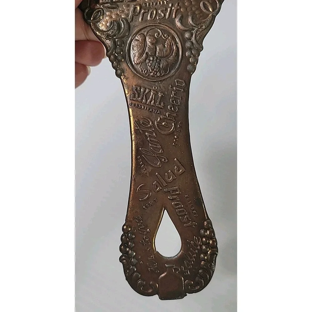 Vintage HUGE‎ Cheers Around the World Ornate Brass 8 1/2